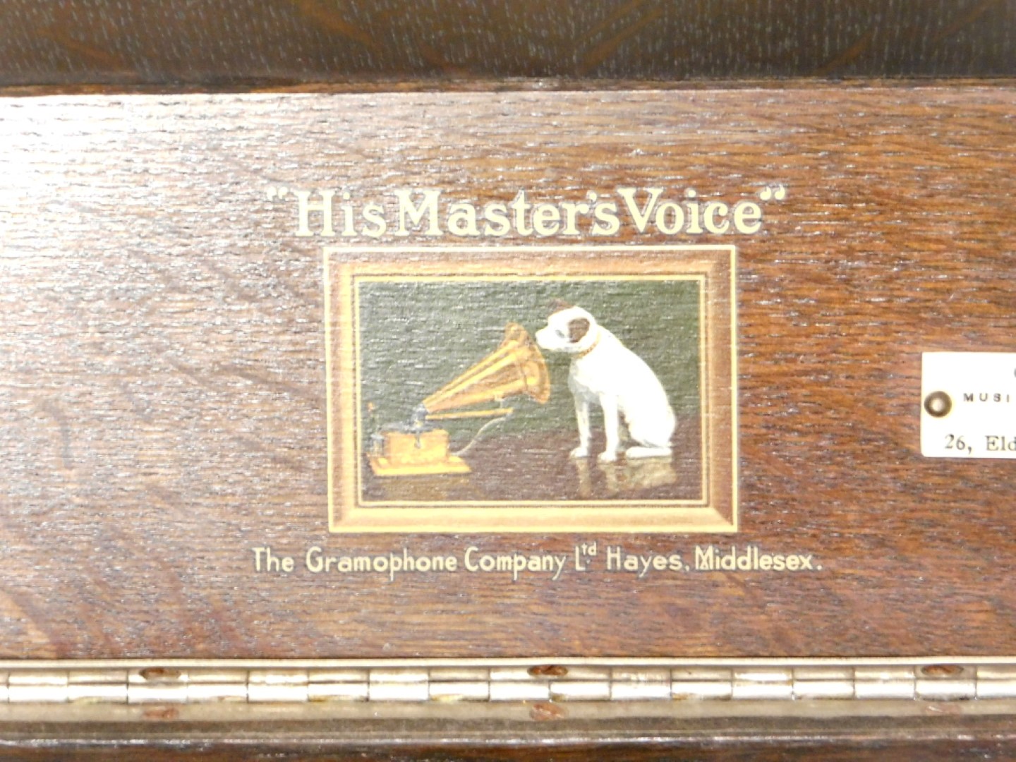 A HMV cased portable record player, and a HMV number 4 tabletop gramophone. (2) - Image 3 of 5