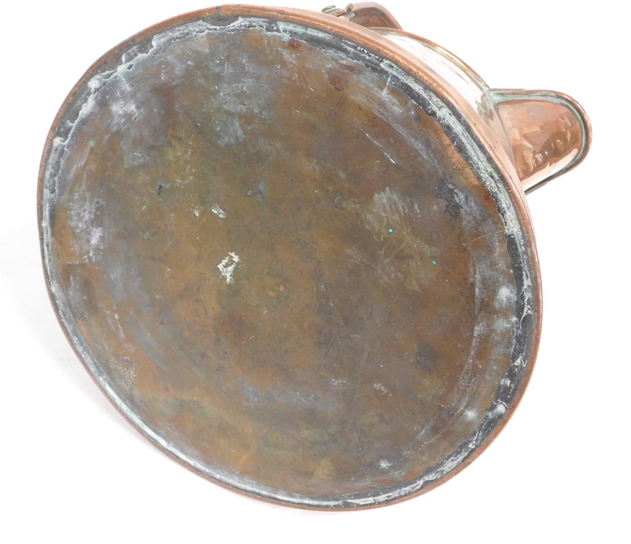 A late Victorian copper jug, with swing handle, 38cm high. - Image 2 of 2