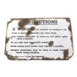 A Proportions AW Bomb enamel sign, rectangular, bearing instructions, 20cm x 31cm. (AF)