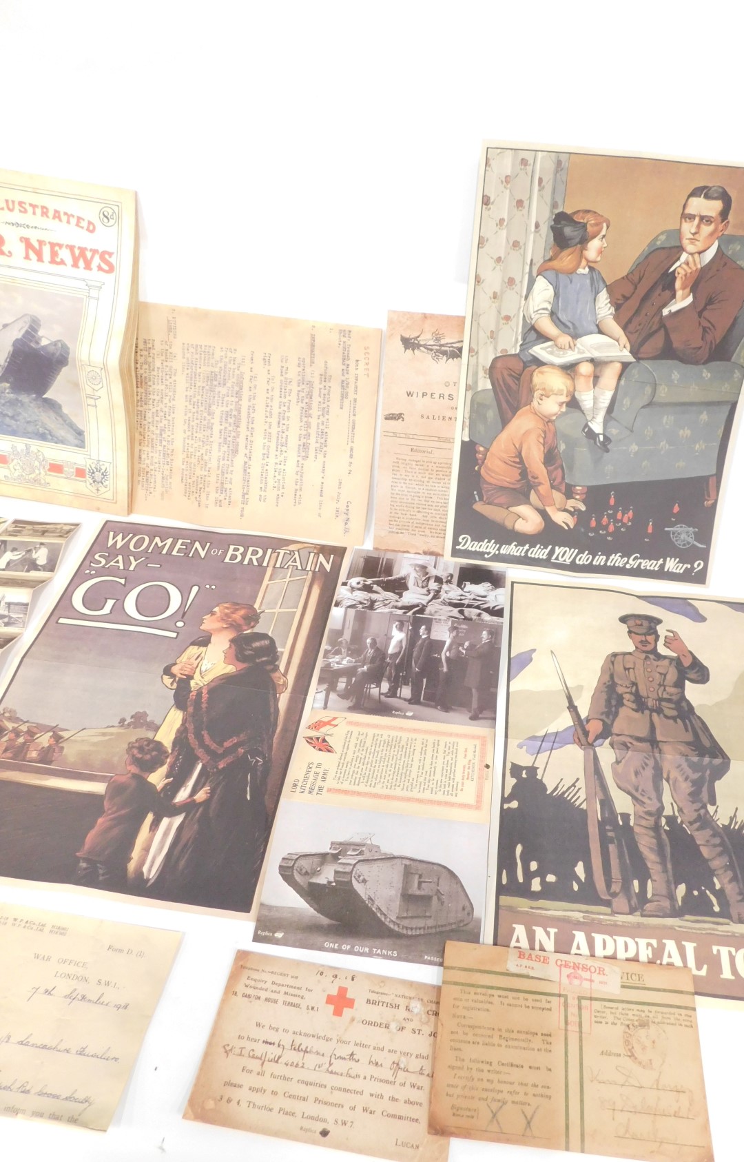 A group of early 20thC reproduction ephemera, comprising Churchill pin badges, Churchill memorabilia - Image 8 of 8