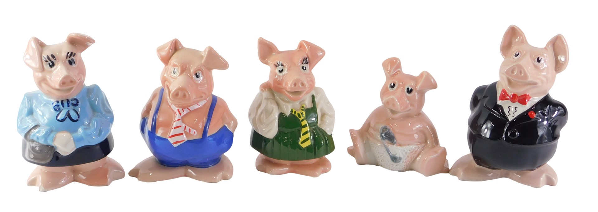 A set of five Wade NatWest pigs.