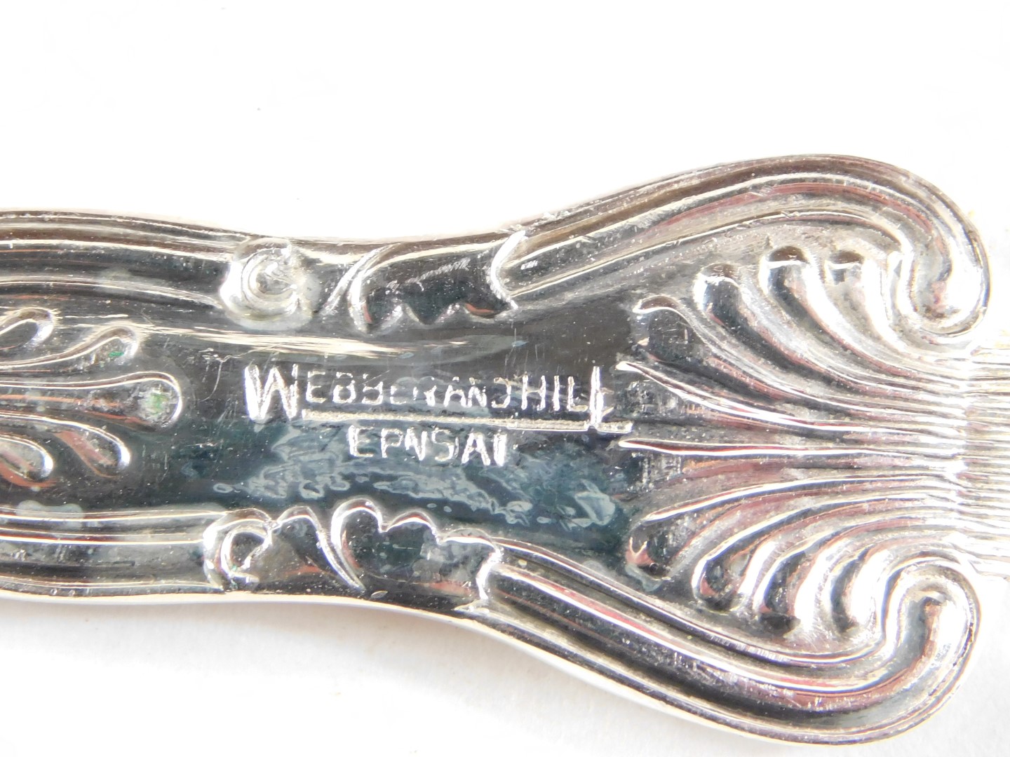 A Webber & Hill canteen of King's pattern cutlery, in oak case. - Image 3 of 4
