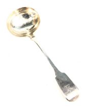 A Victorian silver fiddle pattern toddy ladle, bearing lion crest on bar, maker William Bateman, Lon