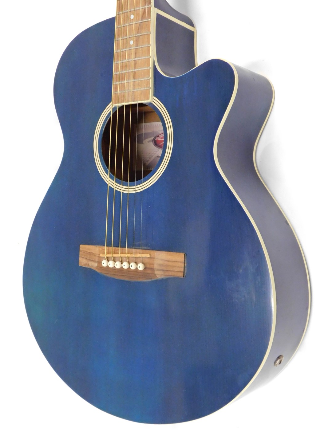 A Stagg handmade Western guitar, model number SW206CE-TB, in blue, 102cm long. - Image 4 of 7