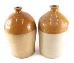 A stoneware flagon stamped R Summersby Grantham, 40cm high (AF), and another stamped Whitton and Ash