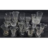 A collection of 19thC and later glasses, custard cups, etc.