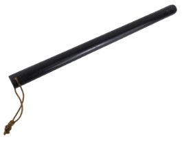 A Victorian ebonised police night stick, 42cm long.