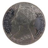 A Queen Victoria gothic silver florin, 1884.