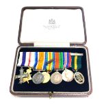 A cased set of World War II medal miniatures, relating to Major H Rodwell MCTD, comprising the Victo