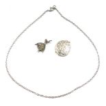 Two items of silver, comprising a silver EGD Designs ballerina brooch, on single pin back, 3cm high,