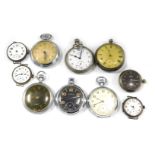 A group of pocket watches, comprising a late 19th/early 20thC silver cased pocket watch, with a whit