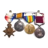 A World War I medal group, comprising 14-15 Star, George V medal, Great War for Civilisation medal,