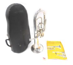 A Besson silver plated euphonium, class A, in a fitted case.