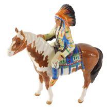 A Beswick Indian Rider figure, with black Beswick crest stamp to underside, 21cm high.