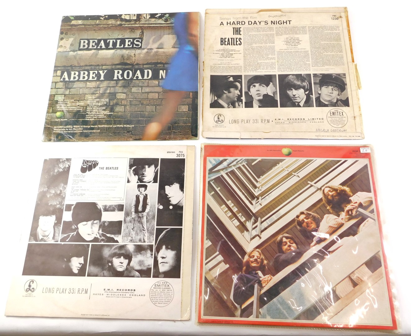 Four Beatles records, comprising The Beatles 1962-1966, Rubber Soul, Abbey Road, and Hard Days Night - Image 2 of 2