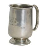 A George V silver Christening cup, of plain design, on a stepped foot, Birmingham 1927, 8.5cm high,