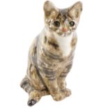 A seated Winstanley tabby cat, signed to underside, numbered 7, 33cm high.