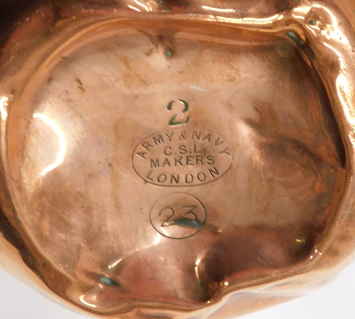 A Victorian copper kettle, and two copper Army and Navy Jersey type cream jugs. - Image 2 of 2