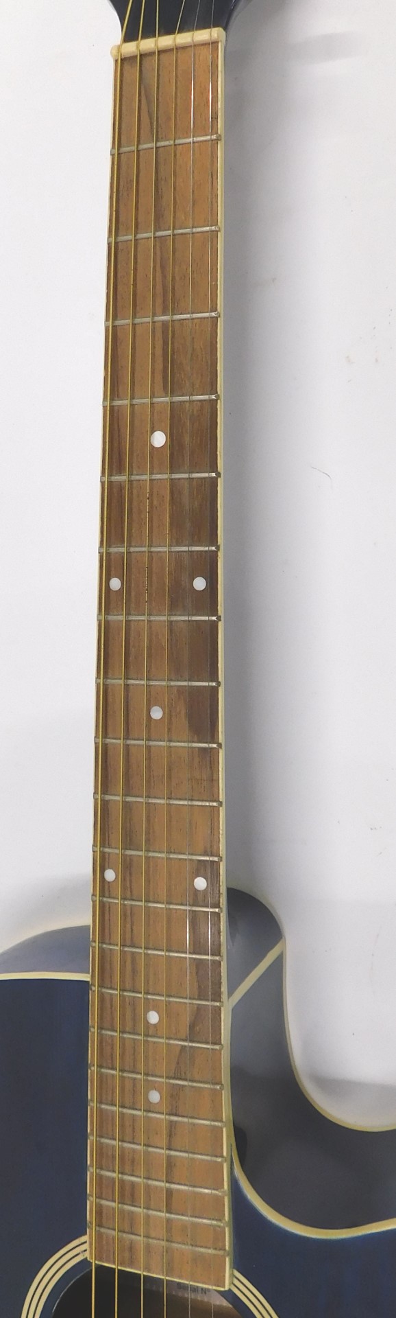 A Stagg handmade Western guitar, model number SW206CE-TB, in blue, 102cm long. - Image 3 of 7