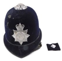 A Gloucestershire constabulary police helmet. (AF)