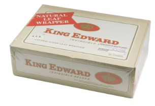 A box set of King Edward Invincible Deluxe fifty cigars, in cellophane seal.