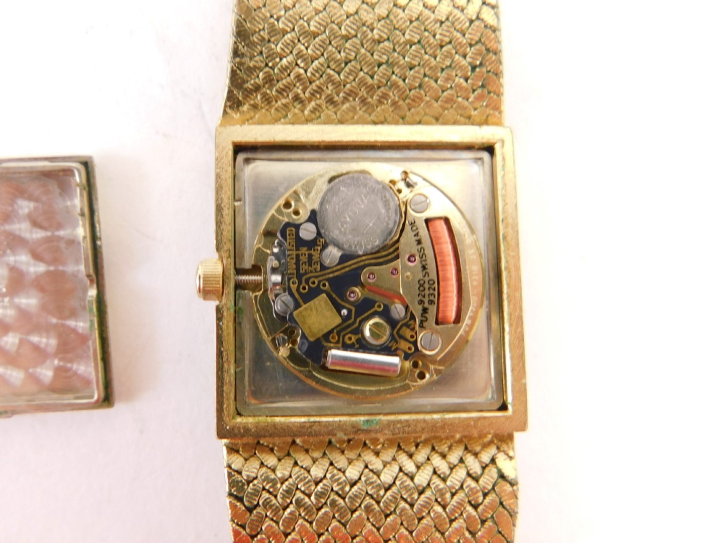 A Rotary gentleman's wristwatch, on gold plated strap with a square set watch head and quartz moveme - Image 4 of 4