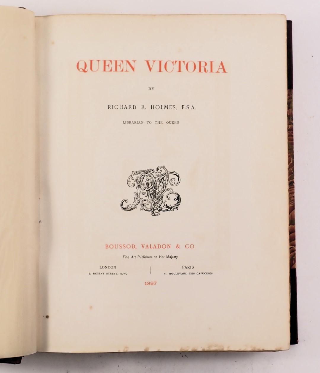 Holmes (Richard R). Queen Victoria, published by Boussod, Valadon & Co 1897, in leather binding with - Image 2 of 3