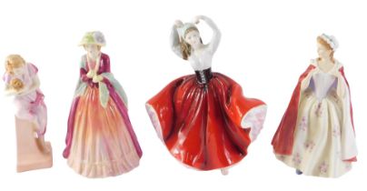 Royal Doulton figures, comprising Royal Doulton Archives Bather's Collection Lido Lady, Bess, Karen,