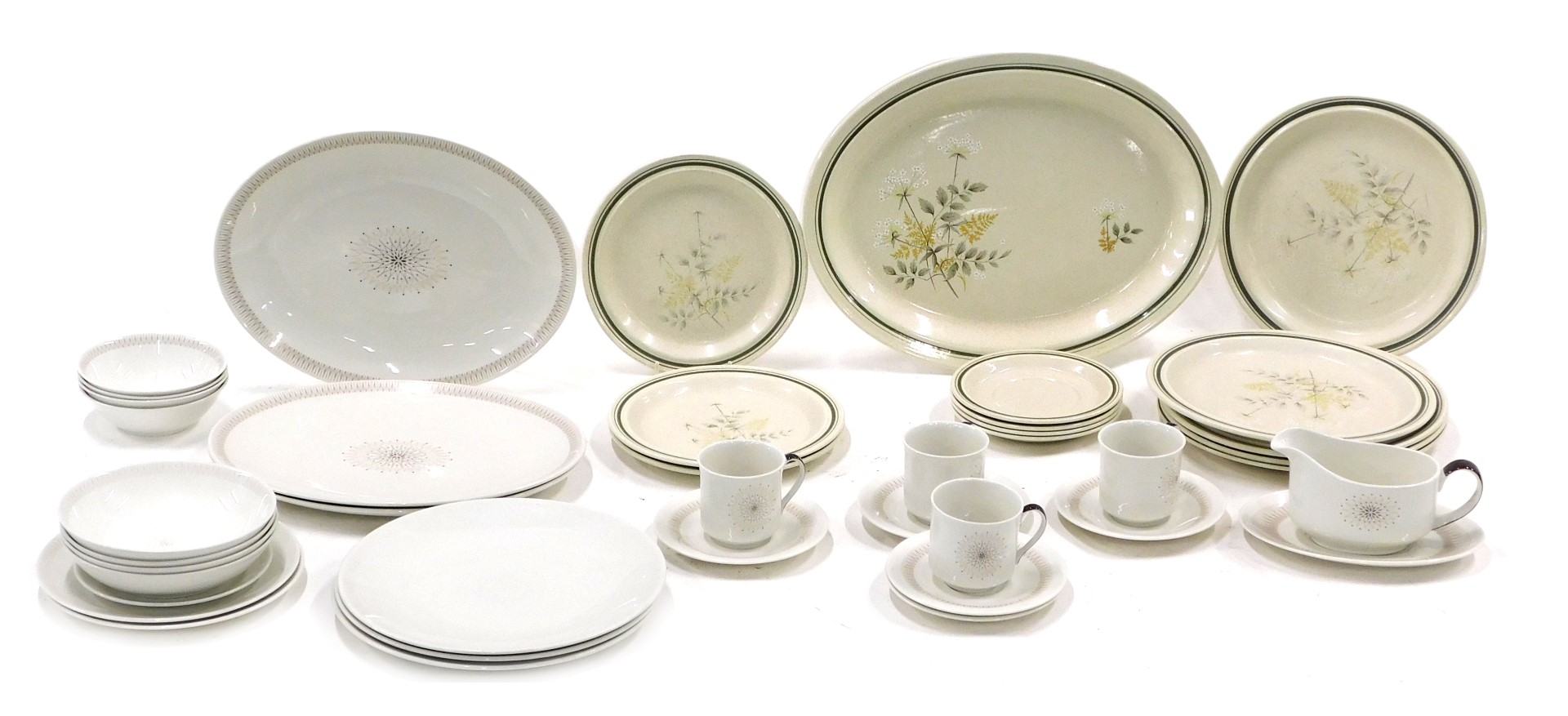 A Royal Doulton Morning Star part dinner and tea service, (AF), and a Royal Doulton Will o' the Wisp