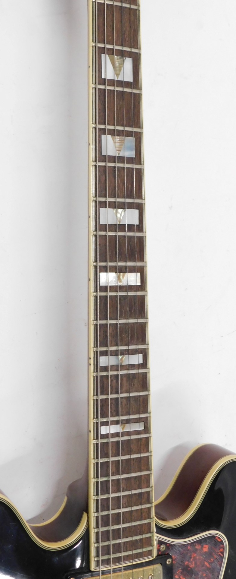 An Epiphone ES-335 electric guitar, with mother of pearl fret inlays, with padded travel case. - Image 4 of 8