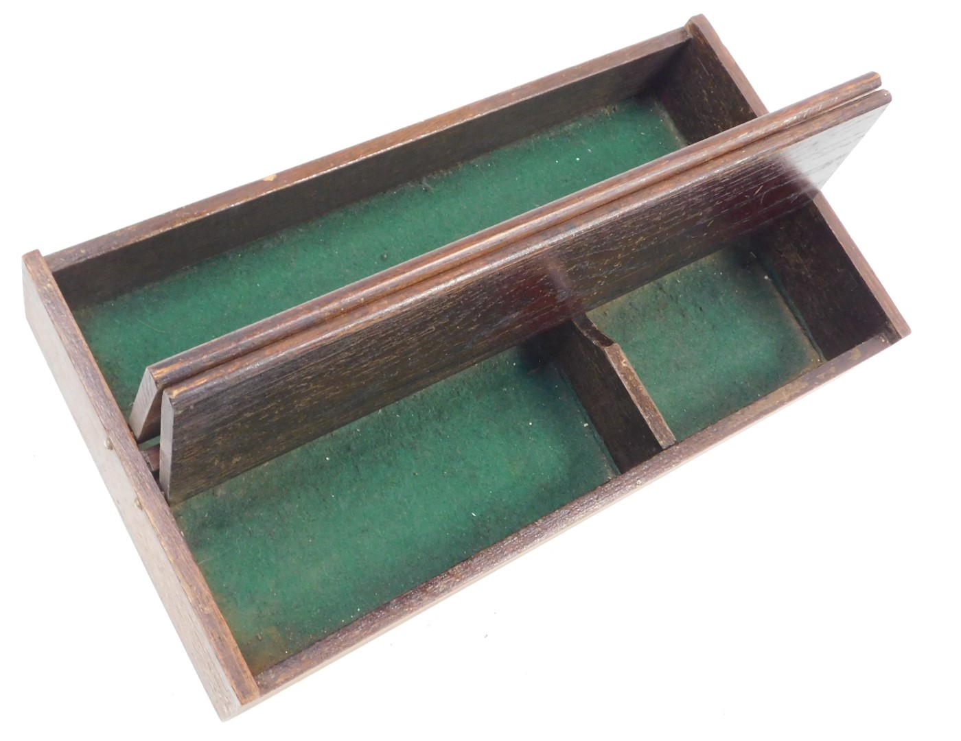 A two section oak cutlery box, with two hinged lids, 38.5cm wide. - Image 2 of 2