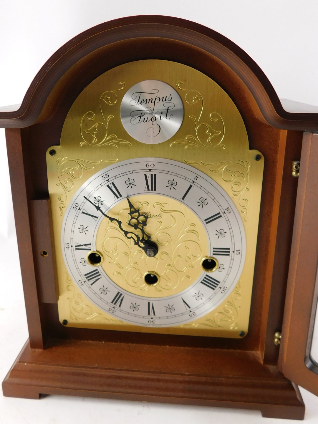 A Hermle mantel clock, with Westminster chime, in a mahogany case, 26cm high. - Image 2 of 4