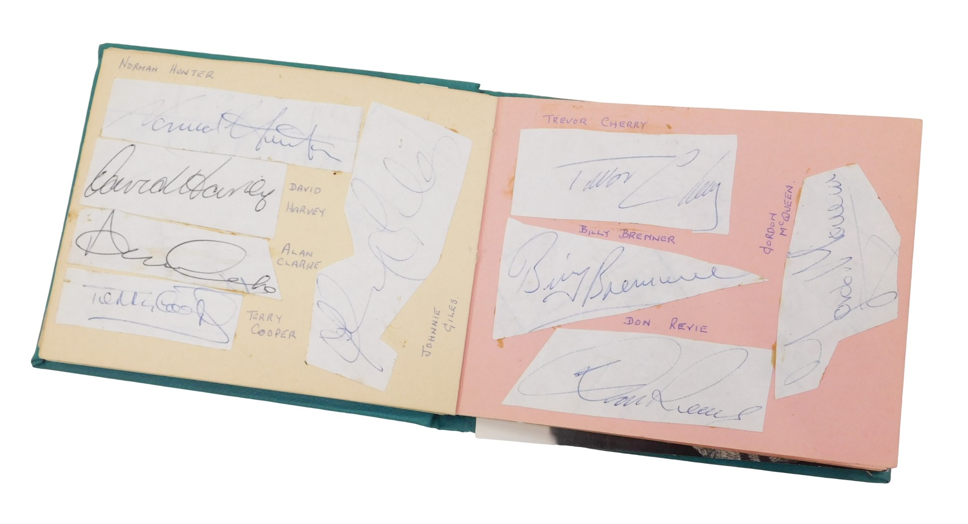A collection of autographs, bearing the signatures of the actor Richard Todd, three members of Monty
