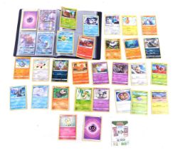 A quantity of Pokemon cards.