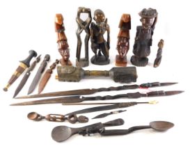 Various tribal items, to include souvenir daggers, spoons, spears, figures, etc. (a quantity)