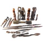 Various tribal items, to include souvenir daggers, spoons, spears, figures, etc. (a quantity)