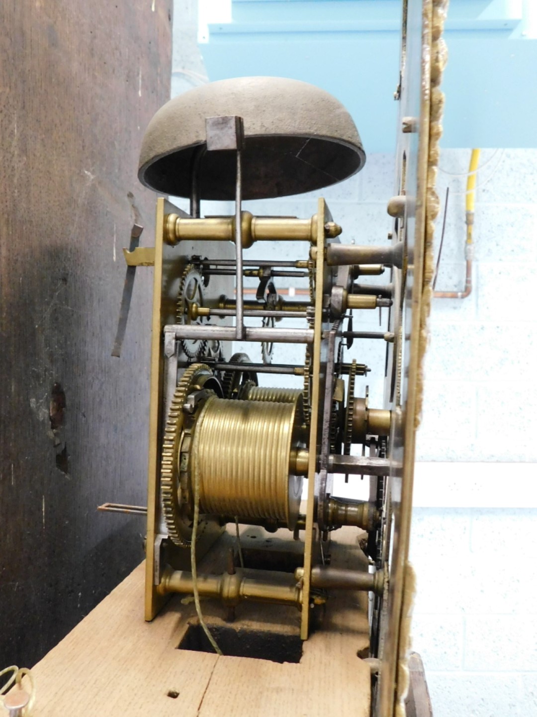 A longcase clock, the arched dial decorated with Noah's Ark and with pierced spandrels, signed John - Image 3 of 3