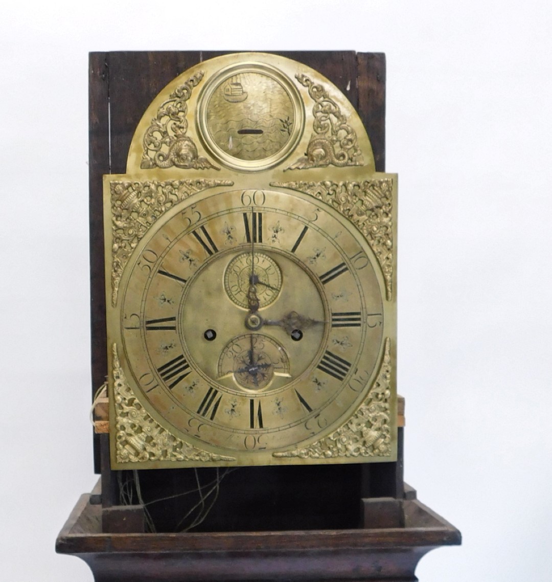 A longcase clock, the arched dial decorated with Noah's Ark and with pierced spandrels, signed John - Image 2 of 3