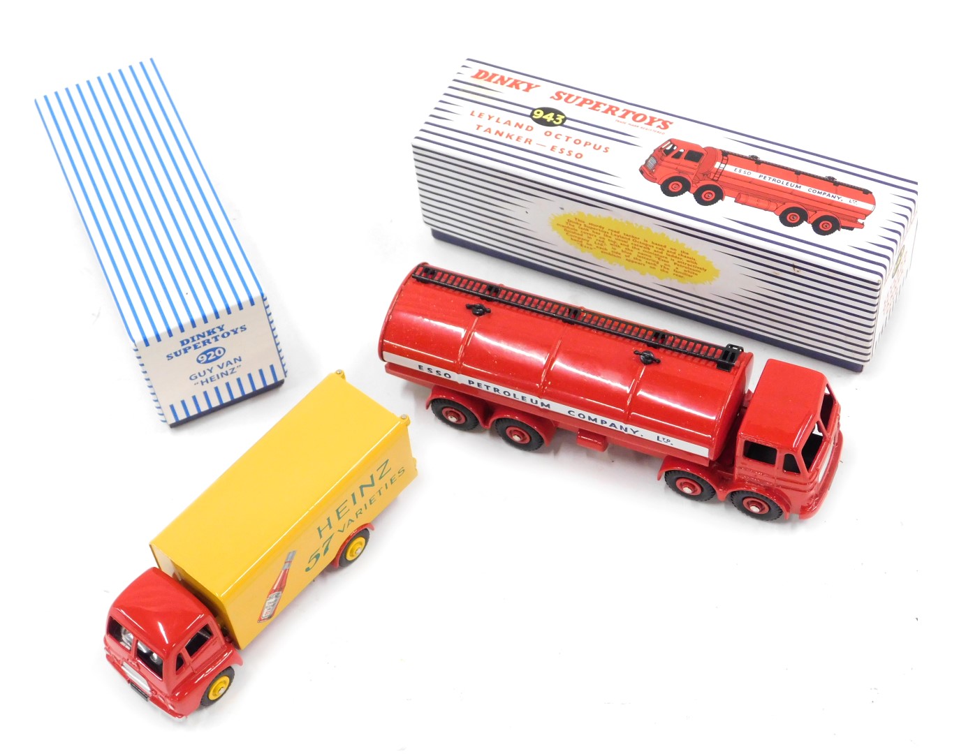 A late Dinky Supertoys Leyland Octopus Petrol Company tanker, boxed, and a Guy Heinz 57 Varieties lo