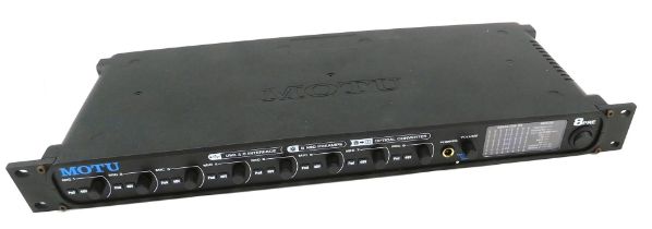 A Motu 8PRE High Speed USB Audio Interface with eight microphone pre-amps, boxed.