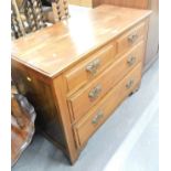 An early 20thC mahogany chest of two short and two long drawers, 77cm high, 103cm wide, 47cm deep.