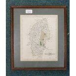 A framed map of Nottinghamshire.