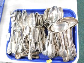 A group of Walker & Hall shell pattern silver plated cutlery. (1 tray)