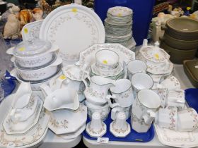 A group of Johnson Brothers Beaumont pattern part dinnerwares, to include tureens, teapot, jugs, ser