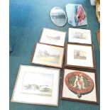 Various pictures and prints, comprising after Tony Forest, piglets, Gainsborough England crest, wate