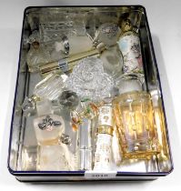 A group of empty perfume bottles, to include Nina Ricci and others. (1 box)