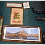 Pictures and prints, comprising John Craskt mountainous landscape, etc. (4)