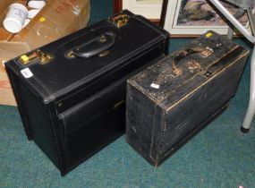 A Master black leatherette briefcase, and a pine tool chest. (2)