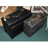 A Master black leatherette briefcase, and a pine tool chest. (2)