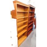 Two hardwood finish bookcases.